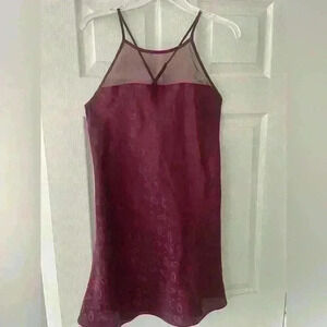 Valerie Stevens Burgundy Sexy Intimate Slip Dress - B25